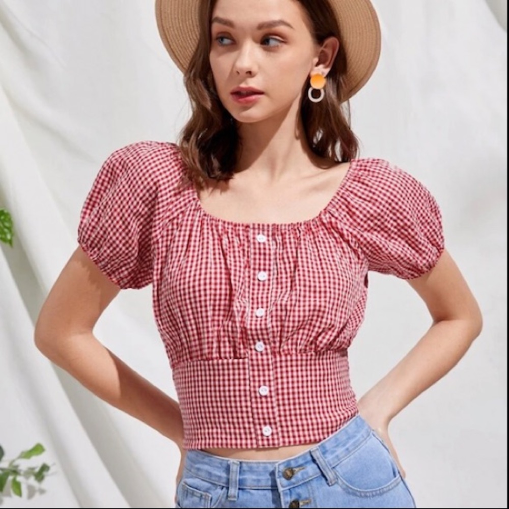 shirred blouse